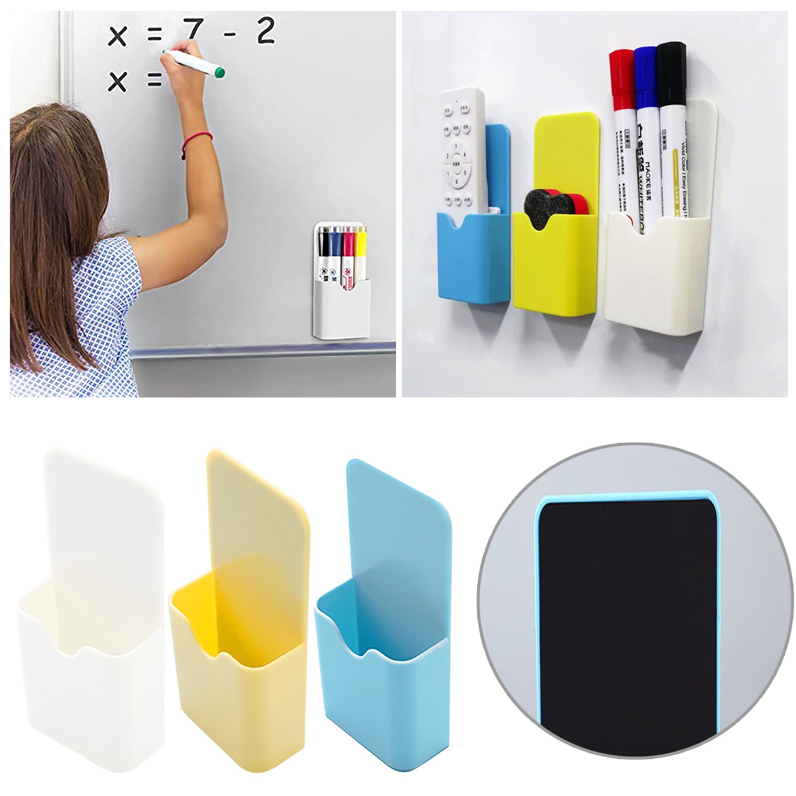 Magnetic Marker Pen Holder, Pen Holder For Whiteboard Or Refrigerator, For