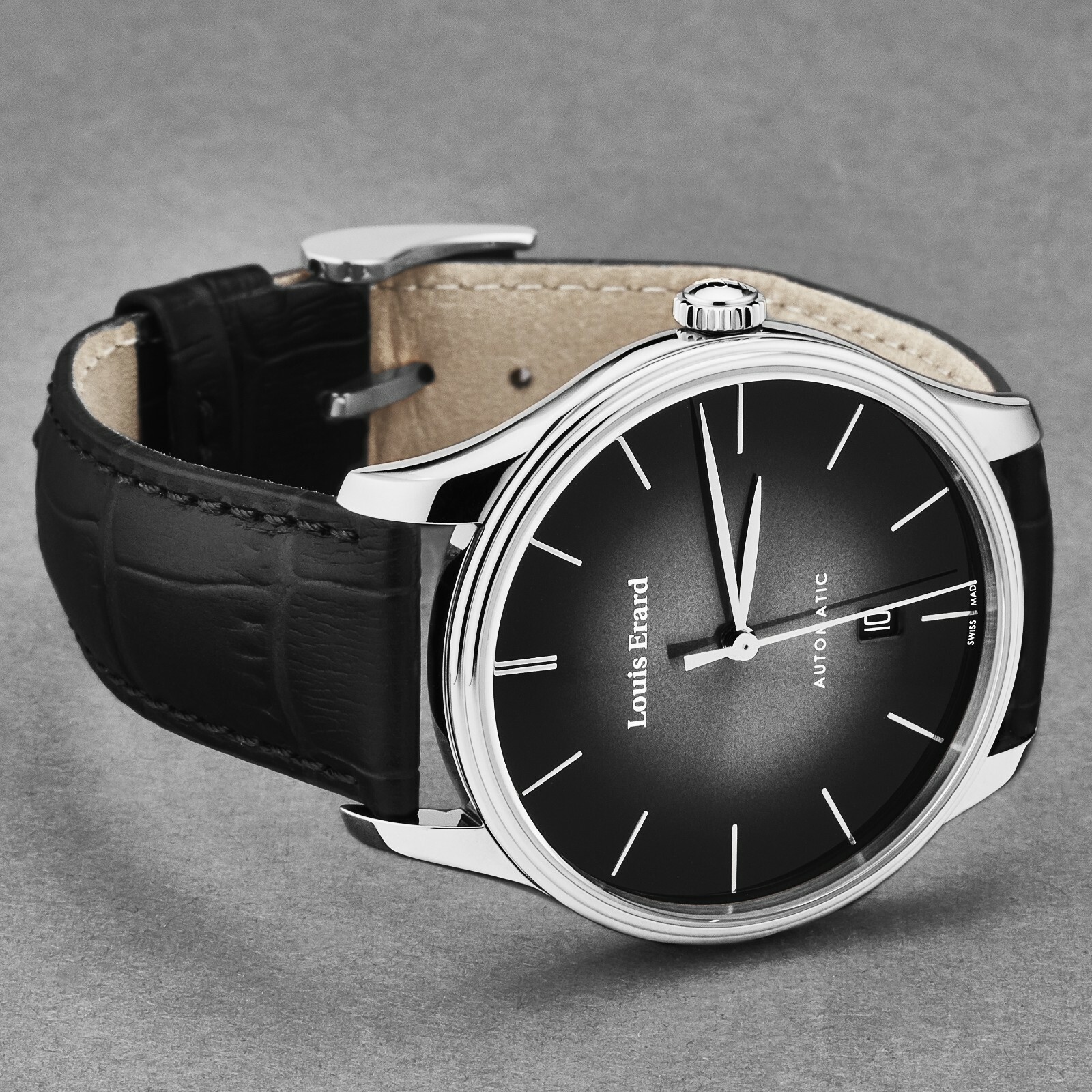 Pre-owned Louis Erard Men's 'heritage' Grey/black Dial Automatic Watch 69287aa62.baac82