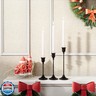 NLBTW Black Candlestick Holders Taper Candle Holders, Set of 3 Vintage Candle Sticks Holder Decor Used as Fireplace Mantel or Table Centerpieces for Wedding, Dinning, Party