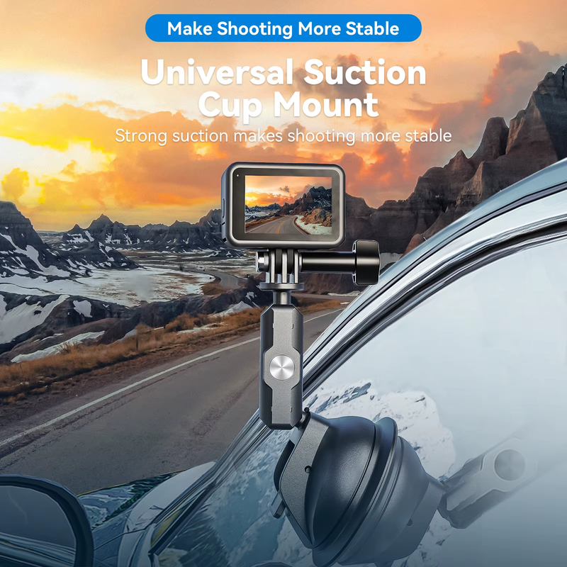 Car Phone Action Camera Holder Suction Cup 360 Adjustable 1/4 Standard Adapter F
