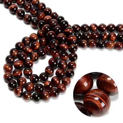 Red Tiger Eye Smooth Round Beads 4mm 6mm 8mm 10mm 12mm 15.5" Strand