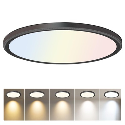 3200lm LED Flush Mount Ceiling Light 12 Inch,5 Color Temperatures,Super Slim ...