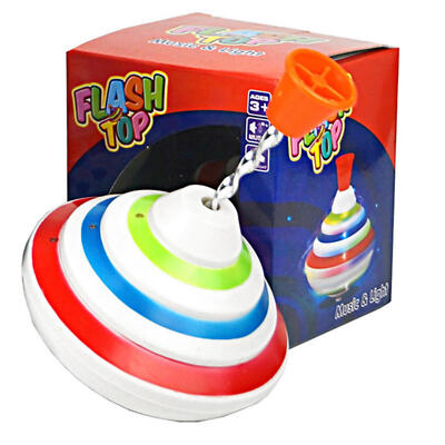 Cla ssic Spinning Tops Toy LED Light Music Gyro Toy Hand Push Down Spinner Top