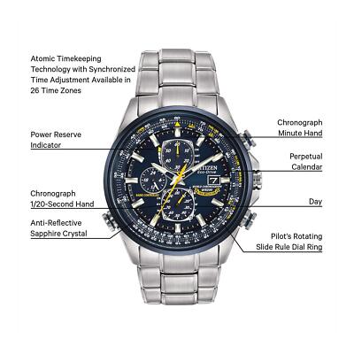 Pre-owned Citizen 2017 Promaster Sky At8020-54l Blue Angels Men's Watch Stainless Steel