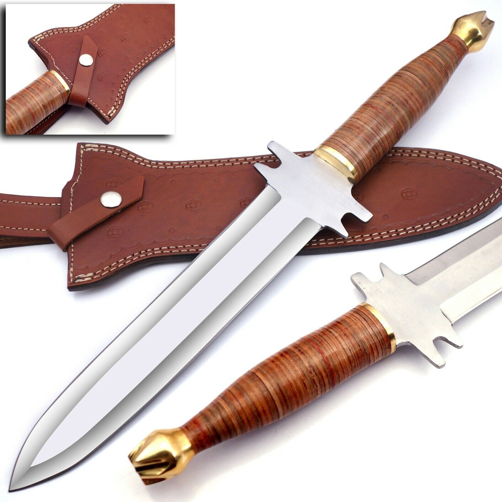 Custom Hand Made 3/8x9 D2 Tool Steel Bowie Dagger Knife W/Sh