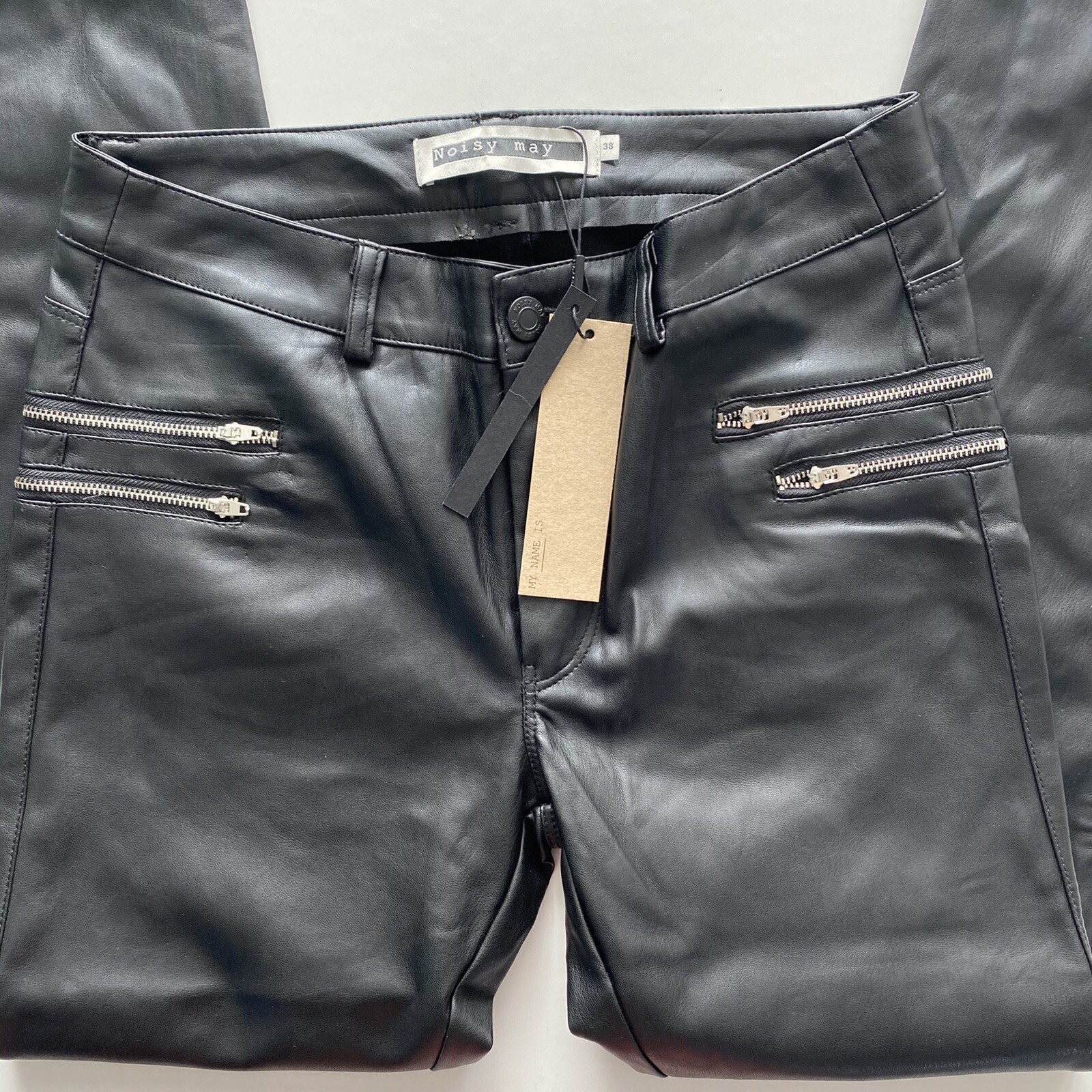 Брюки Noisy may Black Faux leather 