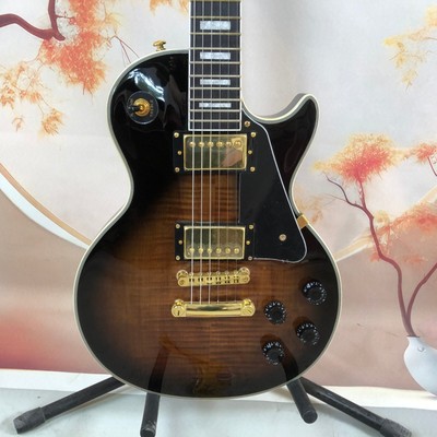 Customized LP Electric Guitar Gold Hardware Flame Maple Top stock US Warehouse