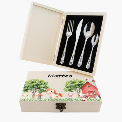 Personalisiertes Kinderbesteck mit Gravur – Perfektes Geschenk zur Taufe, Geburt