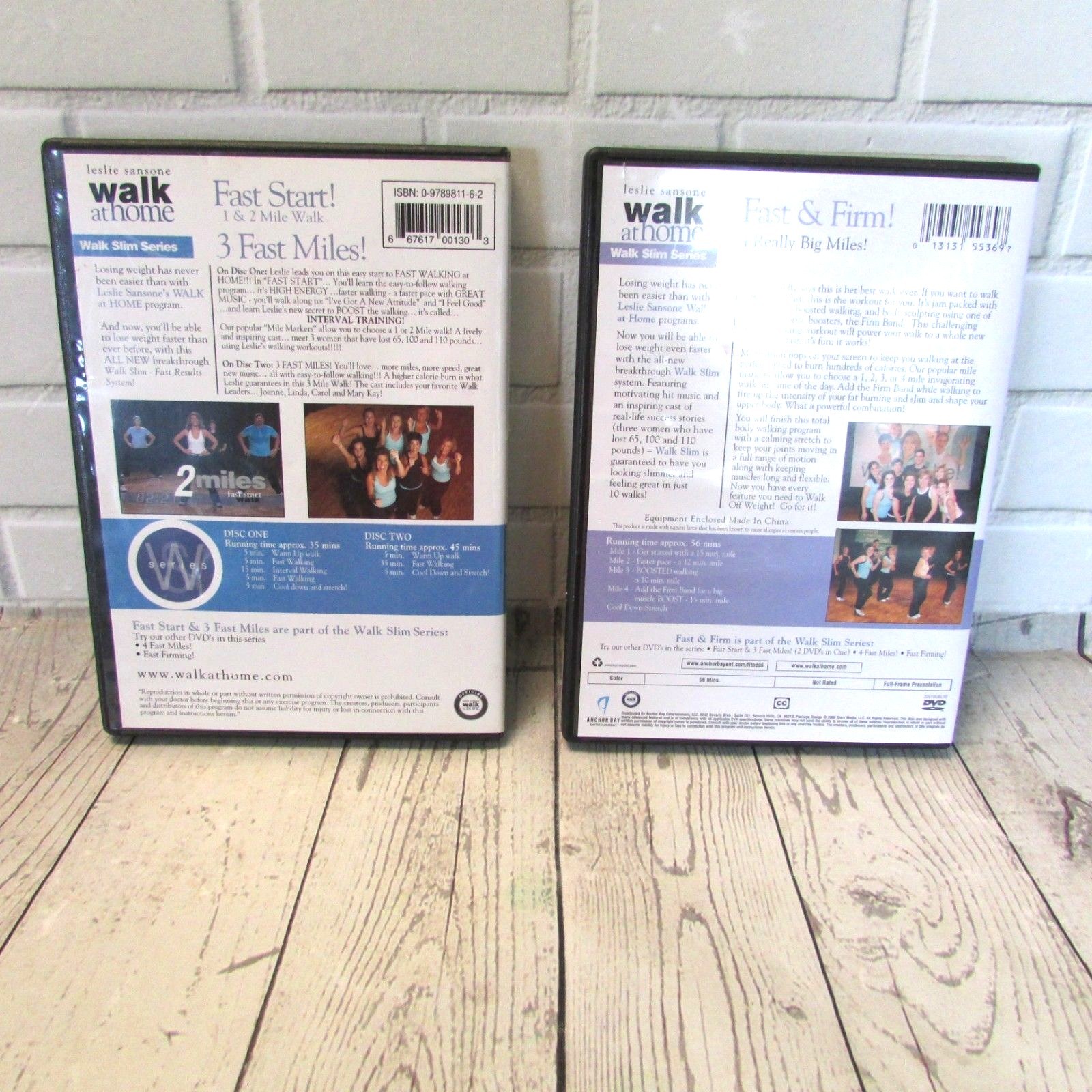 Leslie Sansone DVDs Lot of 2 WALK SLIM Walk At Home Program 3 Miles 4 Miles