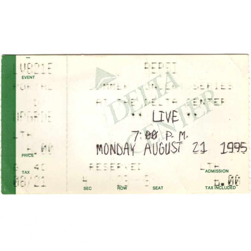 LIVE & PJ HARVEY Concert Ticket Stub SALT LAKE CITY 8/21/95 THROWING COPPER Rare