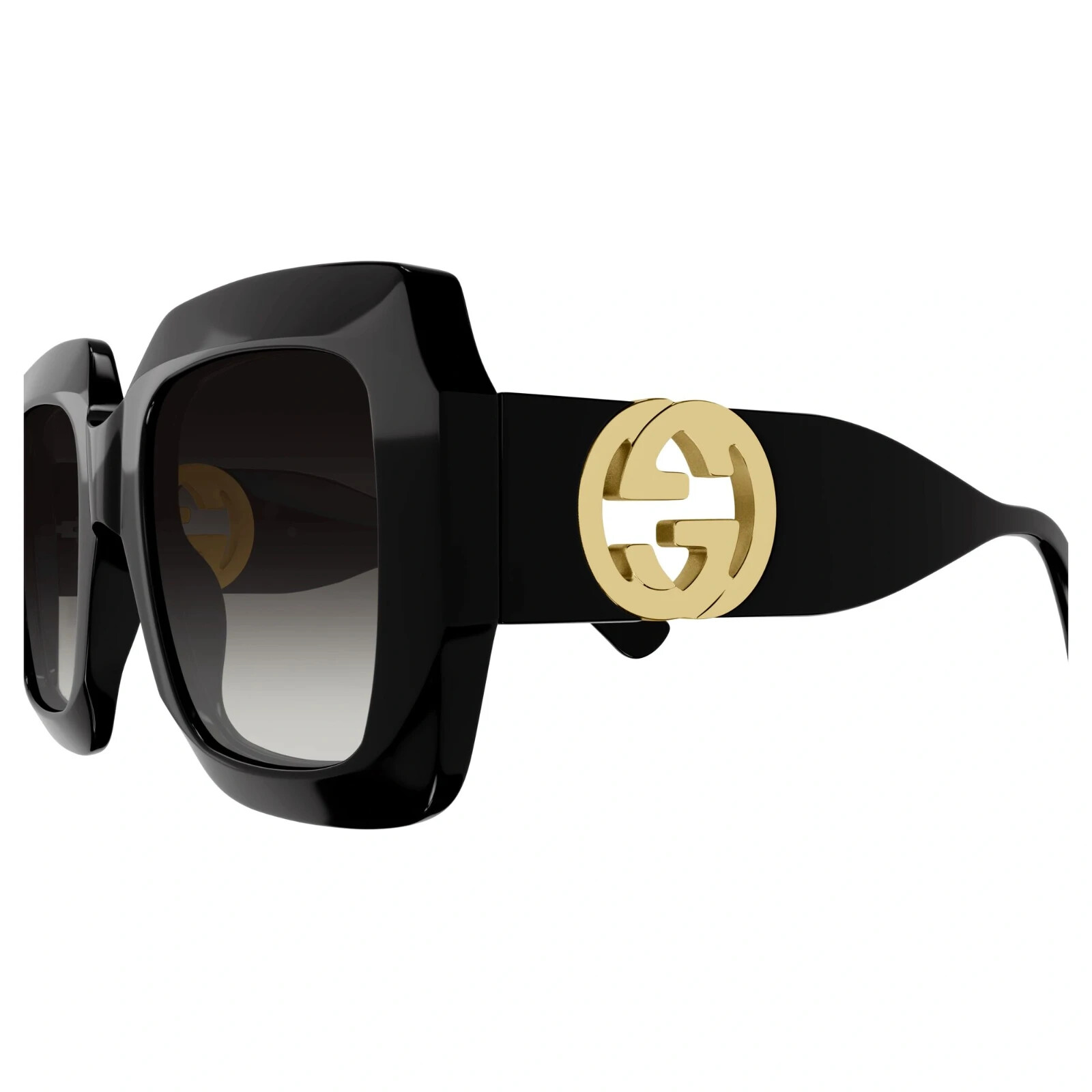 Pre-owned Gucci Gg1022s 006 Black Frame - Grey Blacks Lens Sunglasses 54mm Authentic In Gray