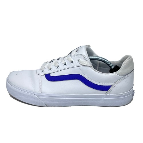 Vans Skate Old Skool Shoes Low Womens 9.5 White Leather Blue