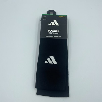 Adidas Metro 6 OTC Soccer Socks Black Mens Large Over The Calf Athletic Running