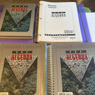 BJU Pre-Algebra Set - Grade 8, Teacher's Edition Book 1 & 2, Textbook,Tests,Key