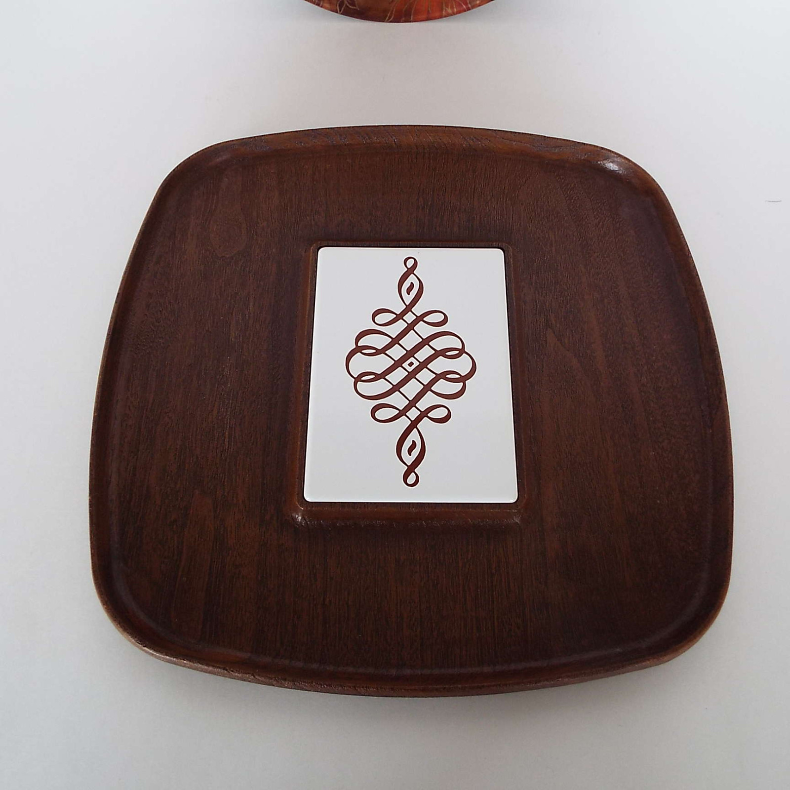 VINTAGE SERVING TRAYS Tai-Wood Estate Lot Plastic Tile Mid Century Modern