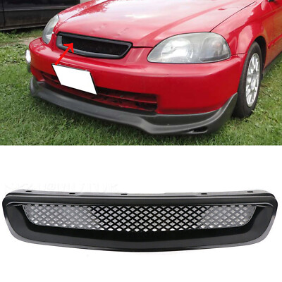 FOR HONDA CIVIC EJ/EK 96-98 BLACK JDM TYPE-R STYLE ABS FRONT BUMPER GRILLE COVER