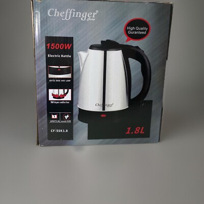 Cheffinger Home Electric Kettle 1500W - Wasserkocher 1,8L Chrom
