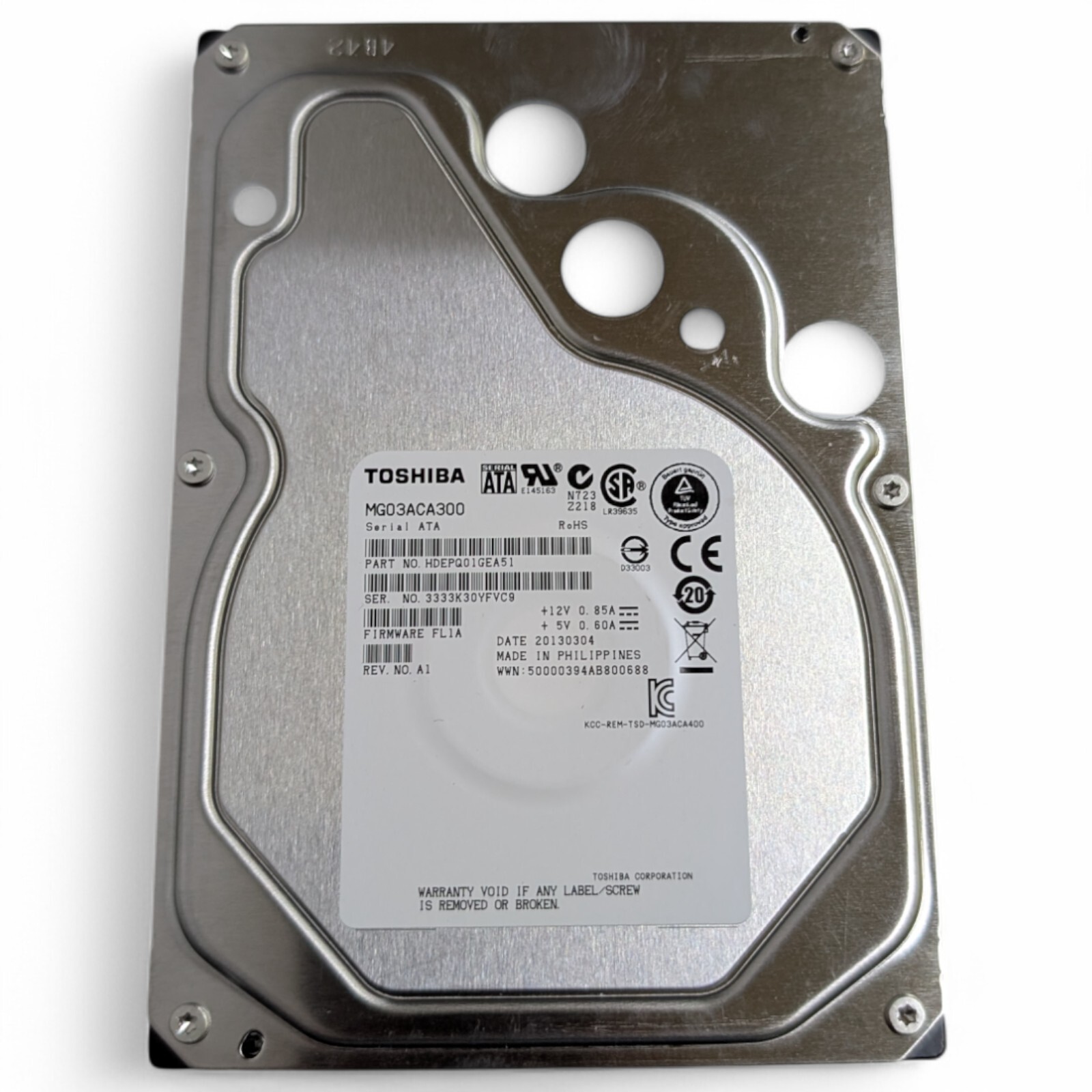 東芝 TOSHIBA MG03ACA300（3.5インチ HDD 3TB） Toshiba HDD MG03ACA300 3TB SATA III 6Gb-s 7200rpm 64MB 3.5