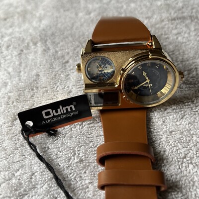 Oulm Brown Golden Men s Sports Watch 5026D-J