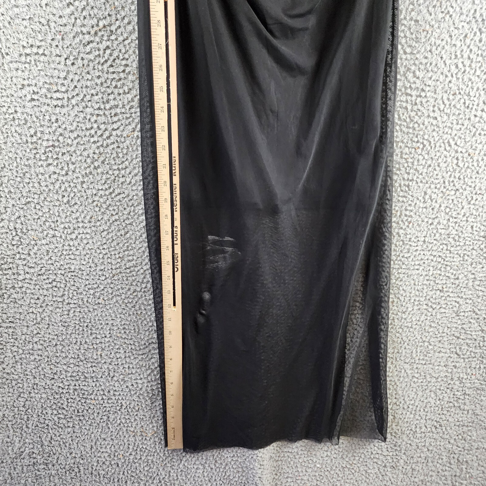 Donna Morgan Asymmetric Neck Side Pleat Maxi Dress Women's 8 Black Side Zipped - Picture 14 of 18