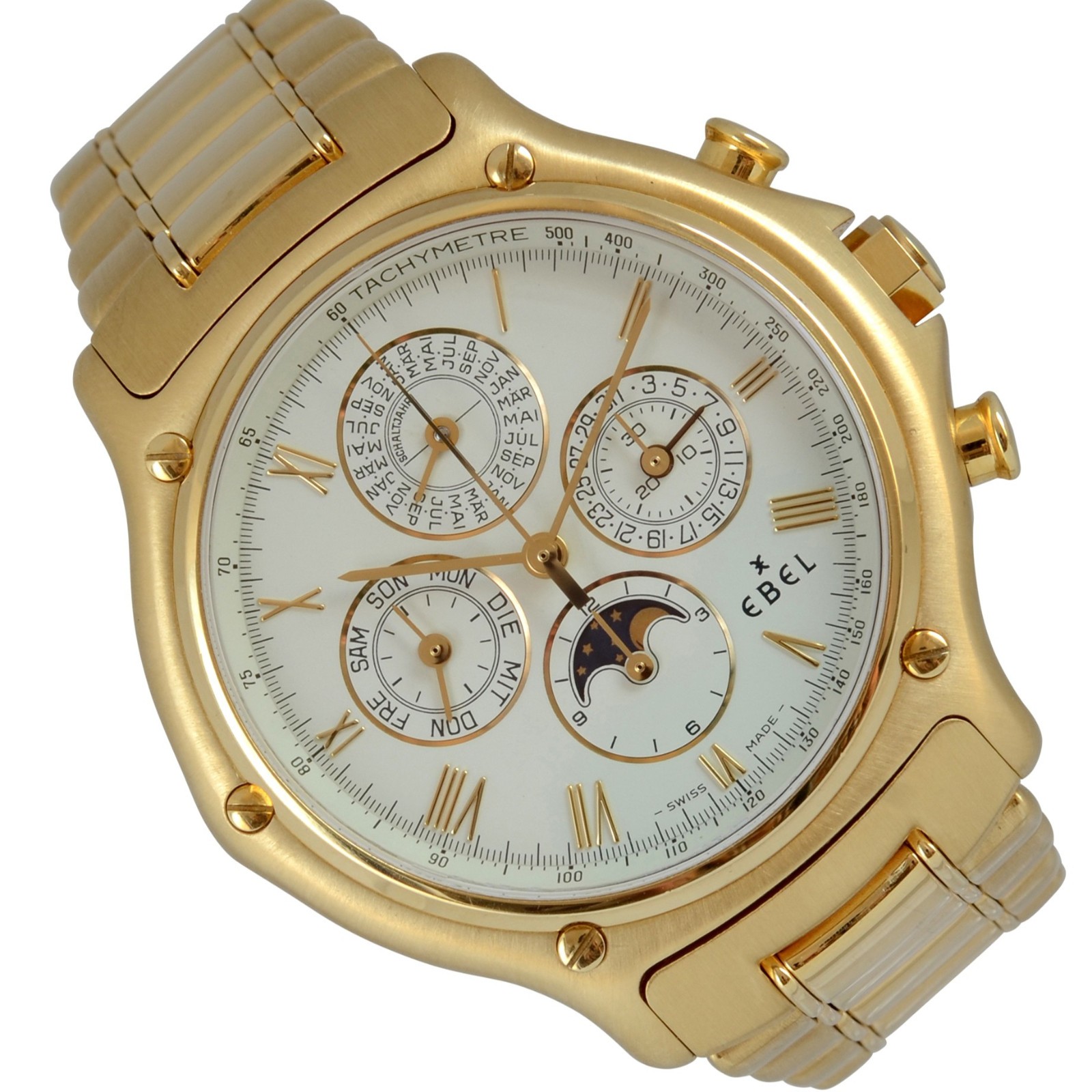 EBEL 1911 Quantieme Perpetual Calendar Chronograph gold 18KT