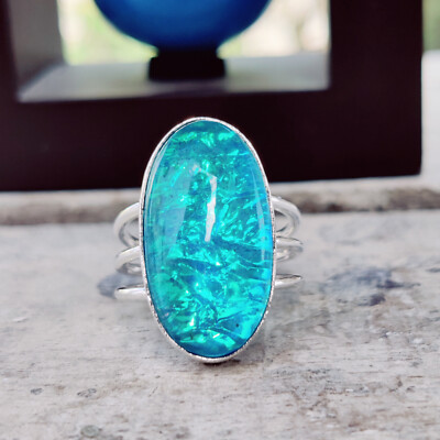 Australian triplet Opal 925 Sterling Silver Ring Valentine Day Jewelry M-40