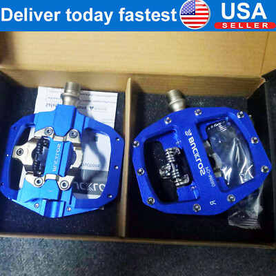 Flat/SPD Self-locking Pedal Fit Shimano MTB Bike 9/16'' Widen Bearing Lightweight