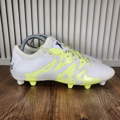 Adidas X 15.2 FG AG Soccer Cleats Womens 9.5 White Yellow Athletic Sports B23686