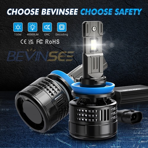 Bevinsee 2X H11 H8 H9 LED Headlight Bulbs Fog Light 150W 40000LM White Brighter