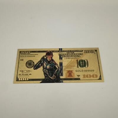 24k Gold Foil Plated Cyclops Banknote Marvel X-Men Collectible