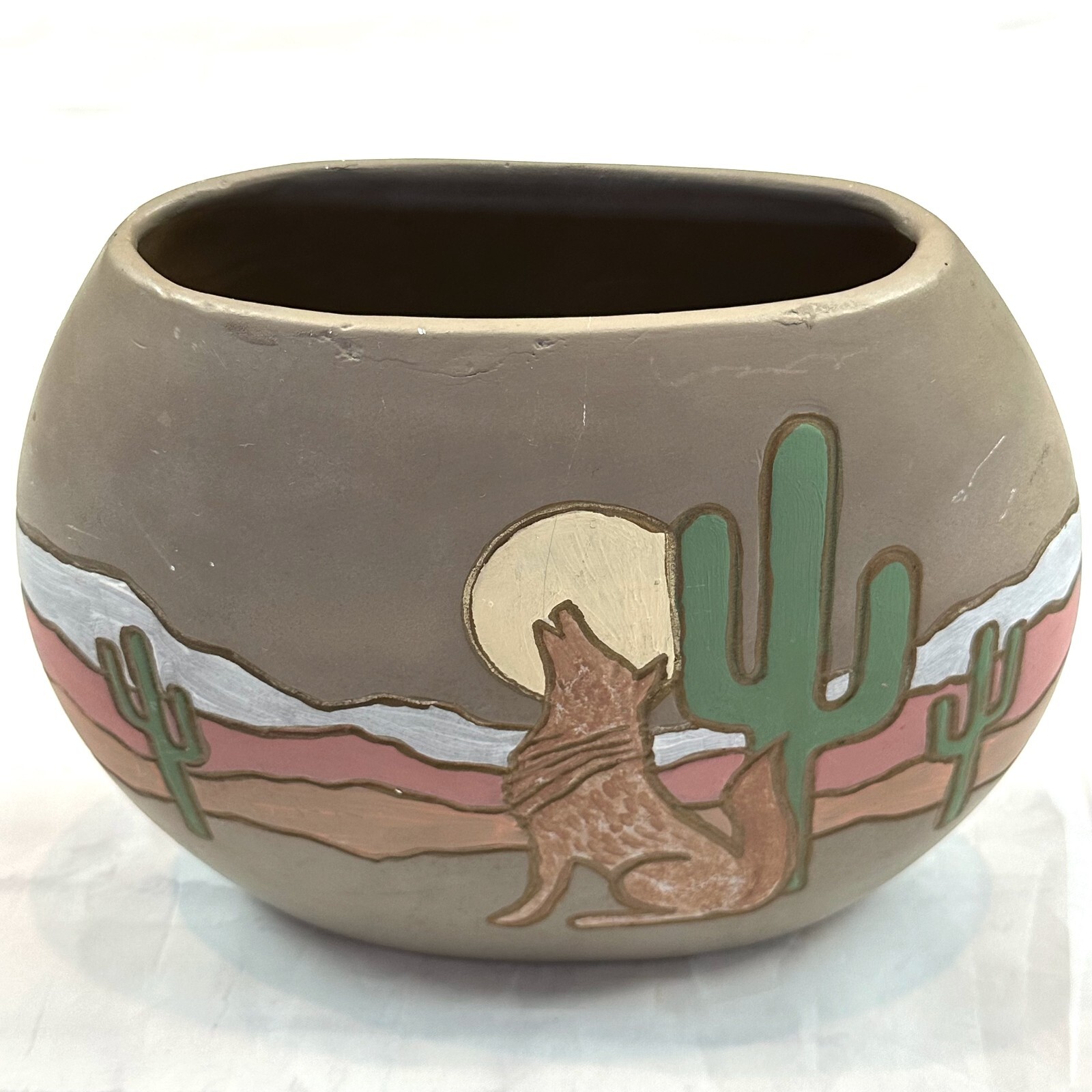 Sittre Ceramic Prod 1989 Southwest Art Pottery Vase Howling
