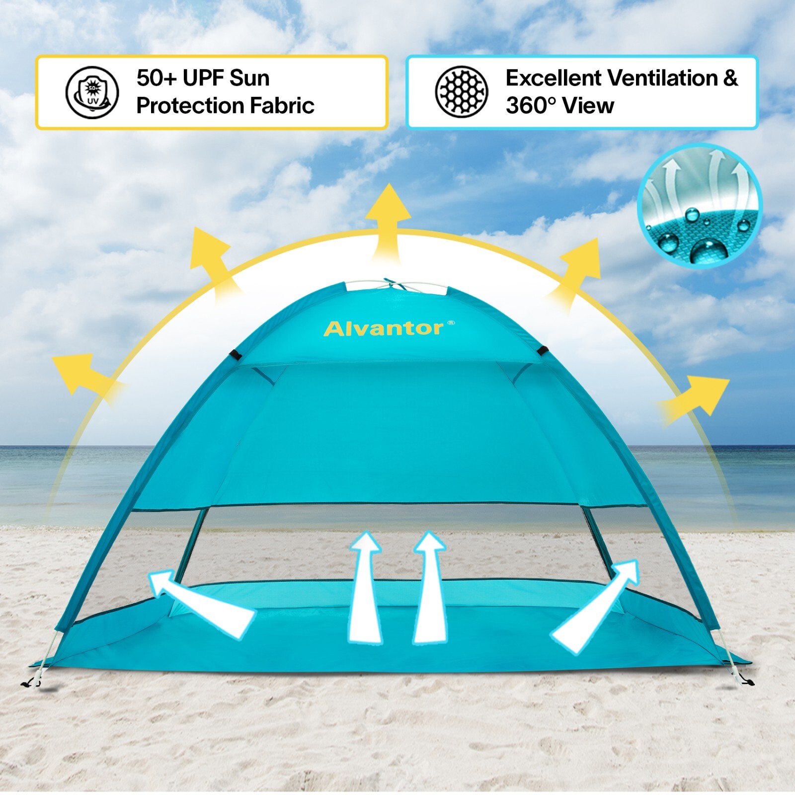 Alvantor Beach Tent Canopy Tent Pop Up Sun Shade Shelter Outdoor Camping Tent