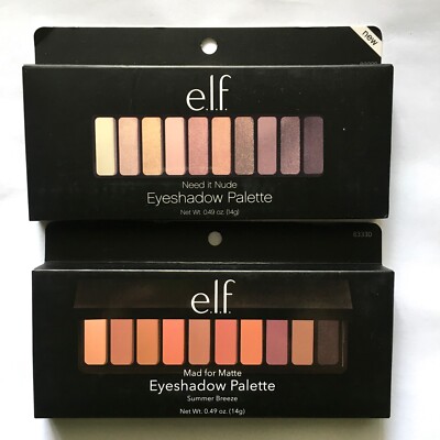 NEW Lot of 2 ELF Eyeshadow Palettes Palette, Need it nude, Mad of matte
