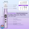 PELCAS Electric Nail Drills, 10 Speeds Cordless Nail File with LED Light, Portable Manicure and Pedicure Kit, Nail Grinder with LCD Screen for Human, Pet, Thick Toenails, Natural and Acrylic Nails Purple