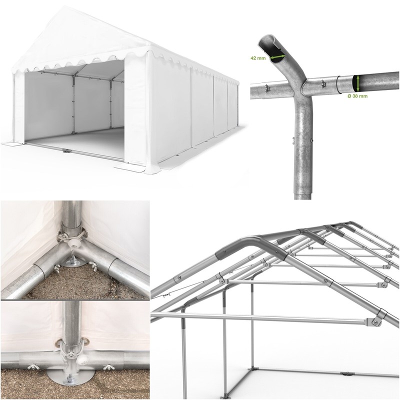 Lagerzelt 3x4 - 8x12m Zelthalle Weidezelt Pvc 750 N Mit Bodenrahmen