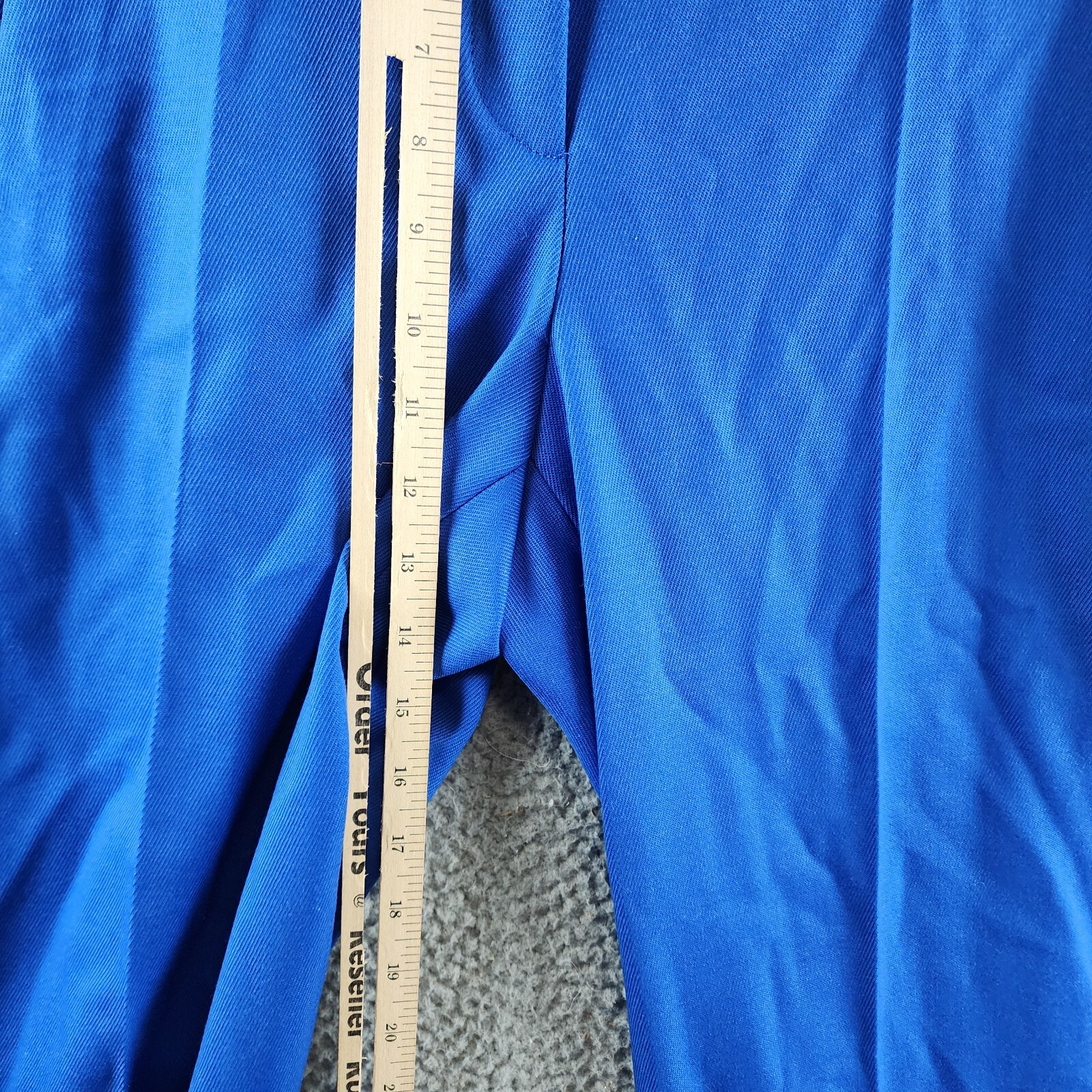 BOSS Talia Wool Blend Flare Leg Pants Women's 8 Bright Blue Solid Side Pockets - Picture 6 of 15