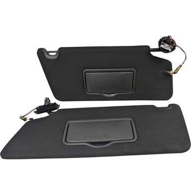 16-19 Ford Explorer Left Right Illuminated Lighted Sun Visor Shade Black Pair