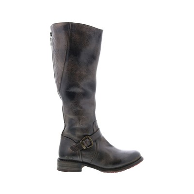 Pre-owned Bed Stu Glaye F315401 Womens Gray Leather Zipper Knee High Boots