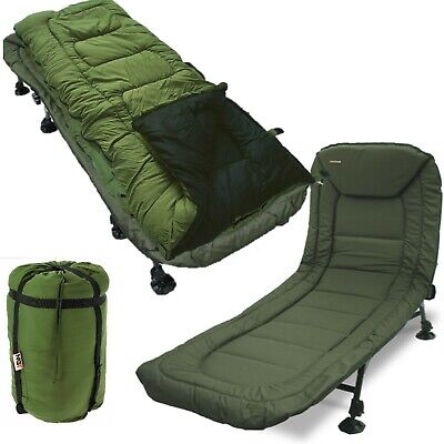 NGT 6 Leg Recliner Bedchair Carp Coarse Fising + NGT 5 Season Warm Sleeping Bag