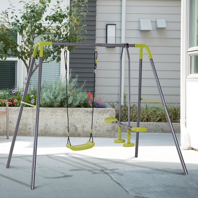 Set de Columpio Infantil para Exterior Jardín  Adecuado Niños 3-10 Años Columpio