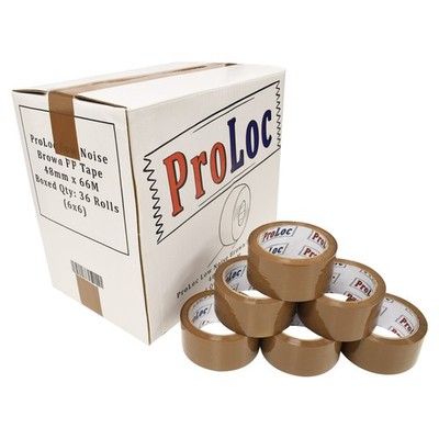 36 Rolls of ProLoc Brown Buff LOW NOISE Packing Parcel Tape 48mm x 66M Pro-Loc