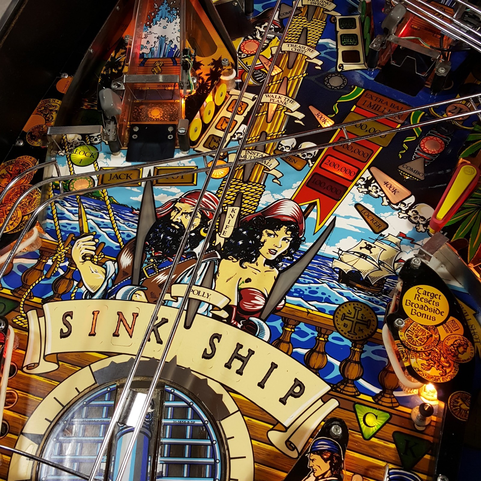 Black Rose Pirates Pinball Machine - Works 100%, Plays & Looks Great!