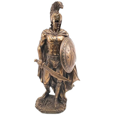 Spartan King Leonidas Cold Cast Bronze & Resin Figurine Sculpture 16.14 Inch