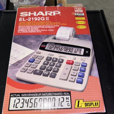 Sharp Portable EL-219G II 12-Digit 2-Color Serial Printing Calculator