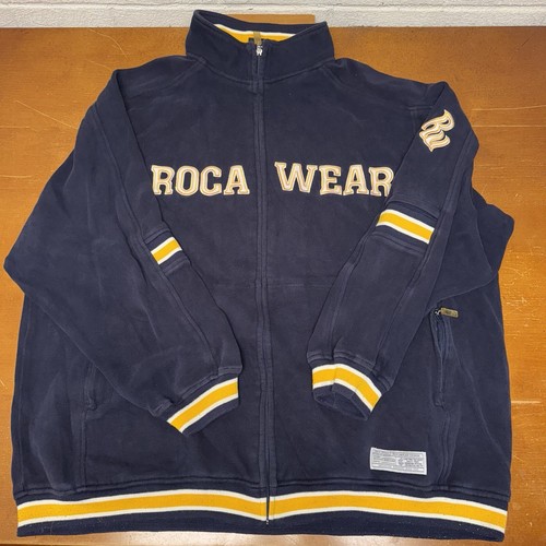 Vintage Rocawear Jacket Mens 3XL Blue Full Zip Big Logo Mock Vintage Rocawear Jacket Mens 3XL Blue Full Zip Big Logo Mock