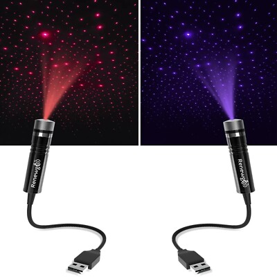 Star Projector Night Light Car Bedroom Interior Decor Galaxy Starlight 2USB Pack