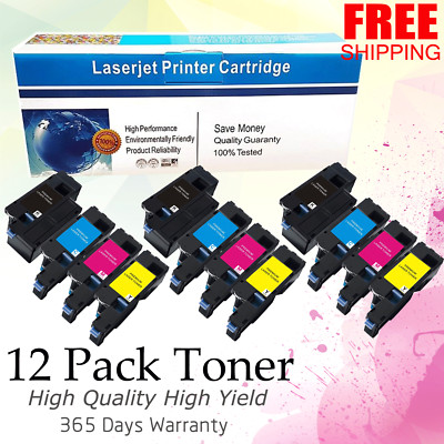 12 PK Toner Cartridges For Dell E525W Dell 593-BBLN 593-BBLL 593-BBLZ 593-BBLV