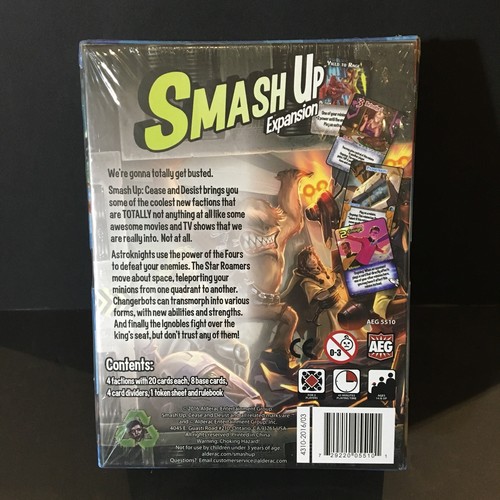 Smash Up Cease & Desist Expansion Set AEG Games Card Game Sci-Fi NEW and SEALED