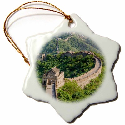 3dRose The original Mutianyu section, Great Wall, Beijing, China. 3 inch Snowfla