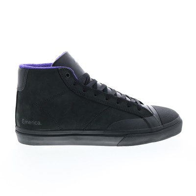 

Emerica Omen Hi 6101000117003 Мужские черные кожаные кроссовки для скейтбординга, Черный, Emerica Omen Hi